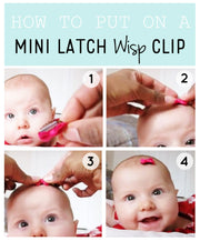 Mini Latch Clip - Hand Tied Faux Suede Bow - Light Pink Baby Wisp