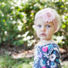 Evelyn Flower Nylon Headwrap - White Baby Wisp
