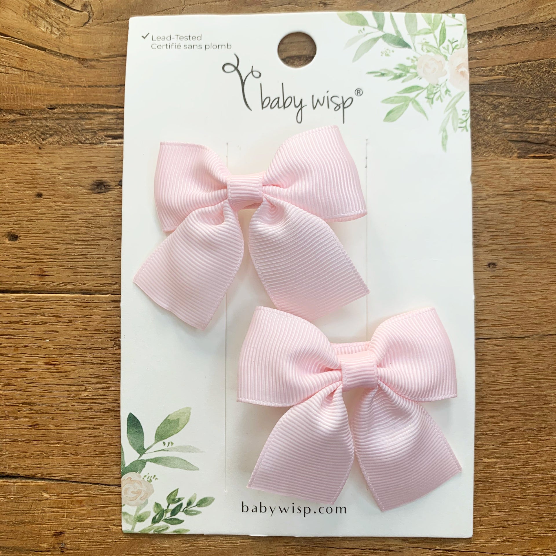 Light Pink Ribbon Bow Hair Clip