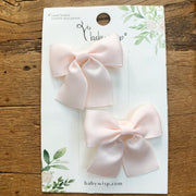 Pollyanna Toddler Bows - Alligator Hair Clip - Pigtail Pair Baby Wisp