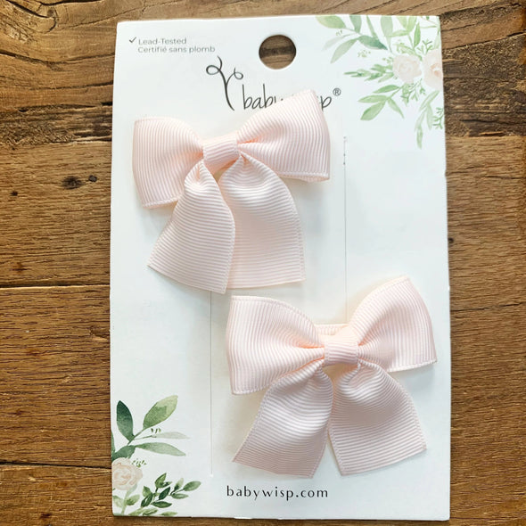 Pollyanna Toddler Bows - Alligator Hair Clips - Valentine Pair Baby Wisp
