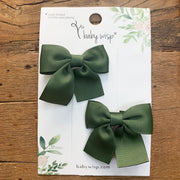 Pollyanna Toddler Bows - Alligator Hair Clip - Pigtail Pair Baby Wisp