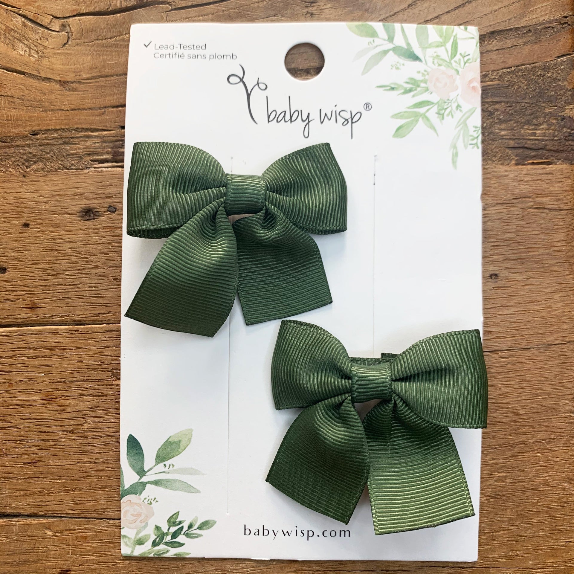 Pollyanna Toddler Bows - Alligator Hair Clip - Pigtail Pair Baby Wisp
