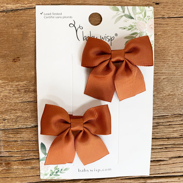 Pollyanna Toddler Bows - Alligator Hair Clip - Pigtail Pair Baby Wisp