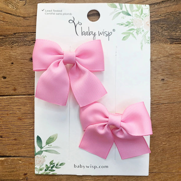 Pollyanna Toddler Bows - Alligator Hair Clips - Valentine Pair Baby Wisp