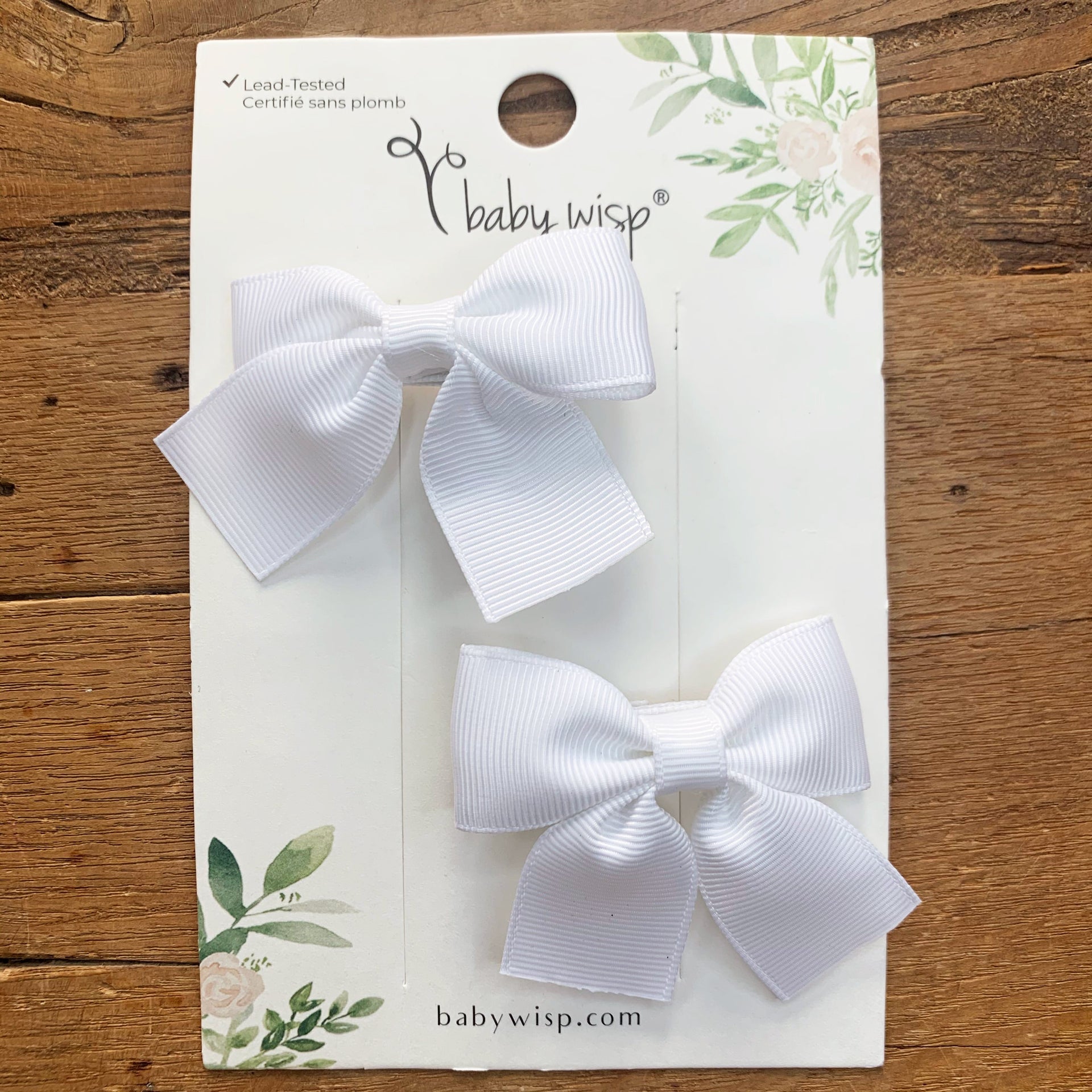 Pollyanna Toddler Bows - Alligator Hair Clip - Pigtail Pair Baby Wisp