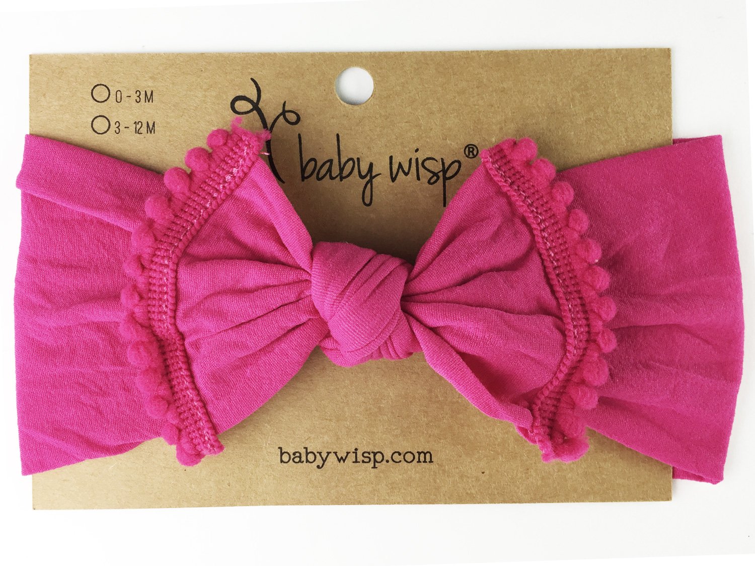 Infant Headwrap Nylon Pom Pom Trim Headband Baby Wisp