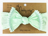 Mint Green Nylon Pom Pom Mini Trim Headband for Babies Baby Wisp