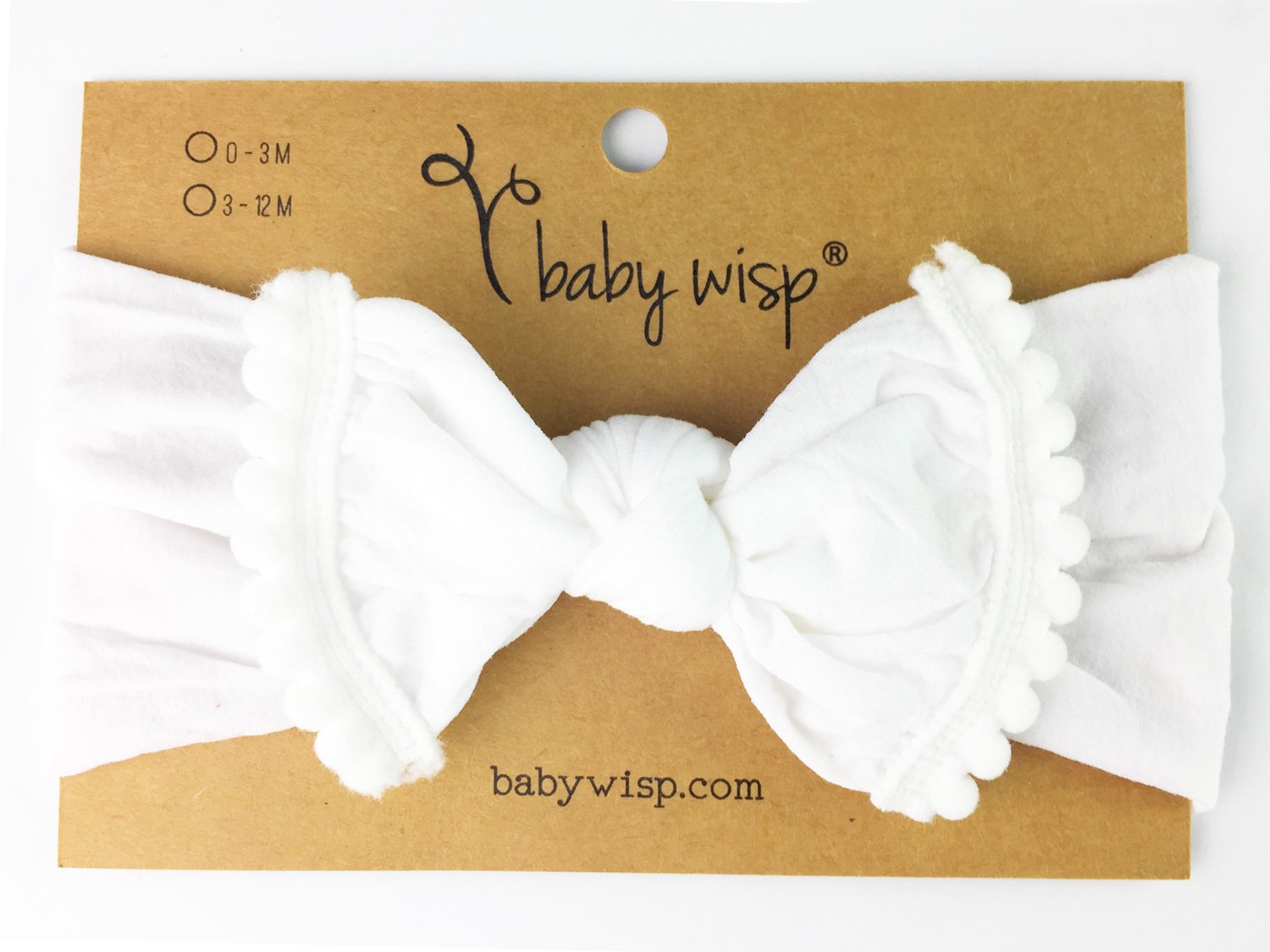 Infant Headwrap Nylon Pom Pom Trim Headband Baby Wisp