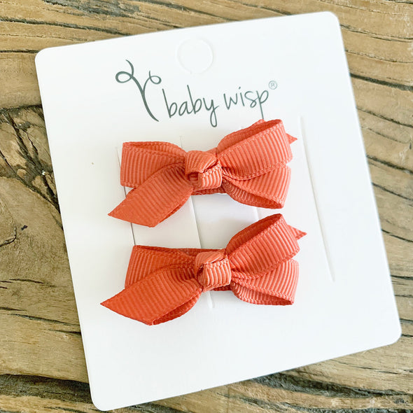 Chelsea Boutique Bows - 2 pack -Pumpkin Spice Baby Wisp