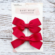 Sandra- 2 Pigtail Bows- Alligator Hair Clip Baby Wisp