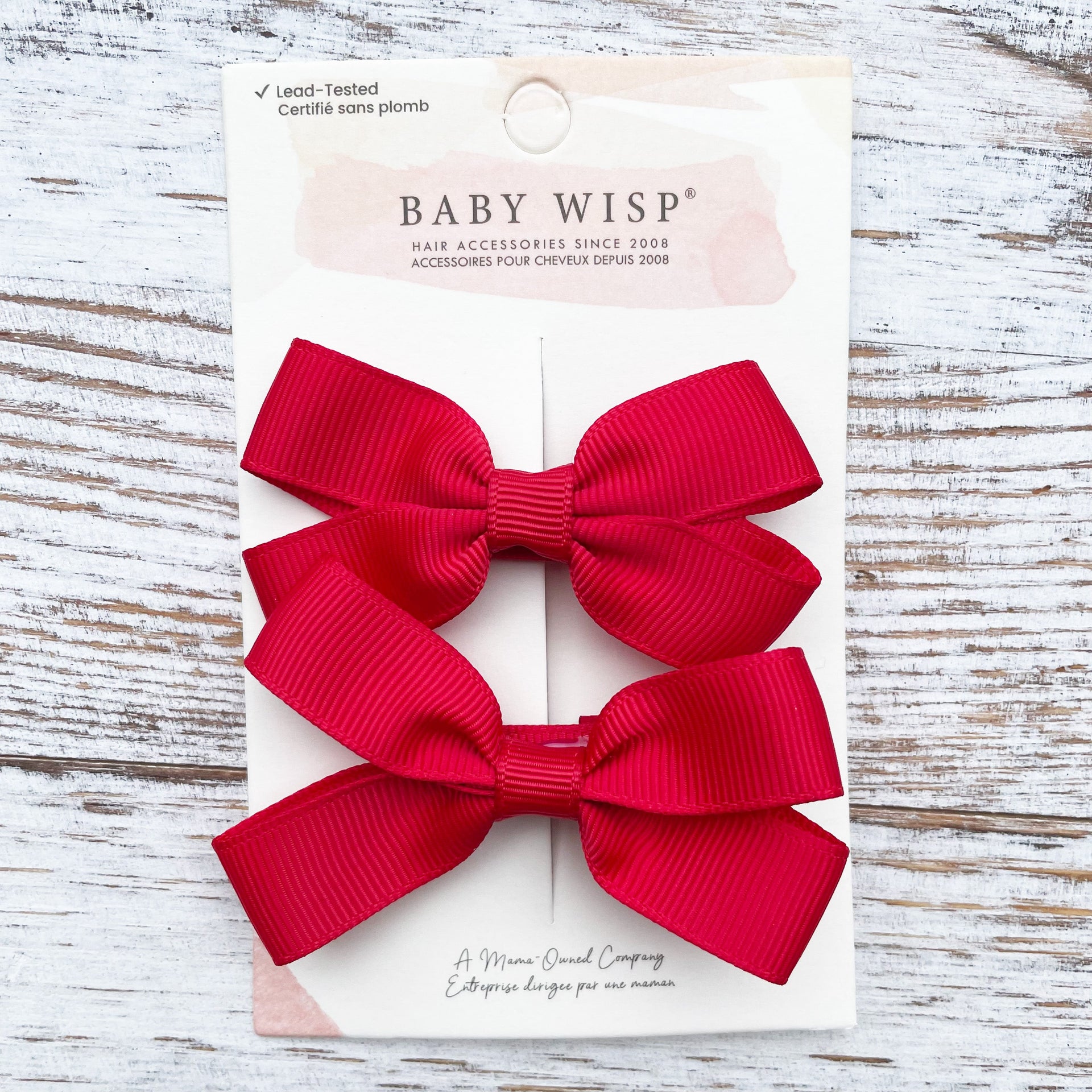 Sandra- 2 Pigtail Bows- Alligator Hair Clip Baby Wisp