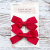 Sandra- 2 Pigtail Bows- Alligator Hair Clip Baby Wisp