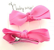 Aiyanna Toddler Bow - Alligator Hair Clip - Hot Pink Baby Wisp