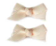 Small Snap Chelsea Boutique Bow - 2 pack - Chantilly Baby Wisp