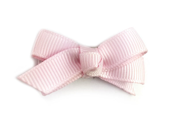Small Snap Chelsea Boutique Bow - Single Hair Bow - Icy Pink Baby Wisp