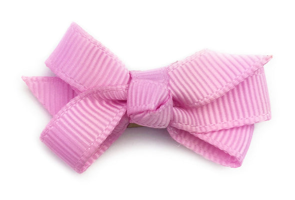 Small Snap Chelsea Boutique Bow - Single Hair Bow - Tulip Pink Baby Wisp