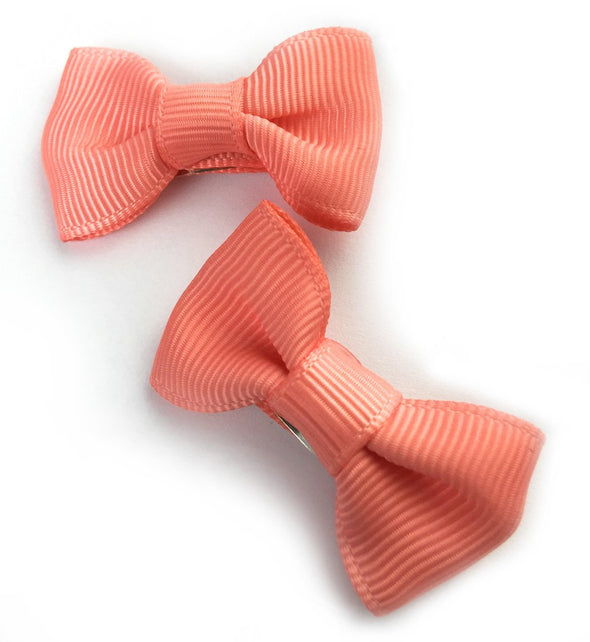 Small Snap Charlotte Bow - 2 Pack - Light Coral Baby Wisp