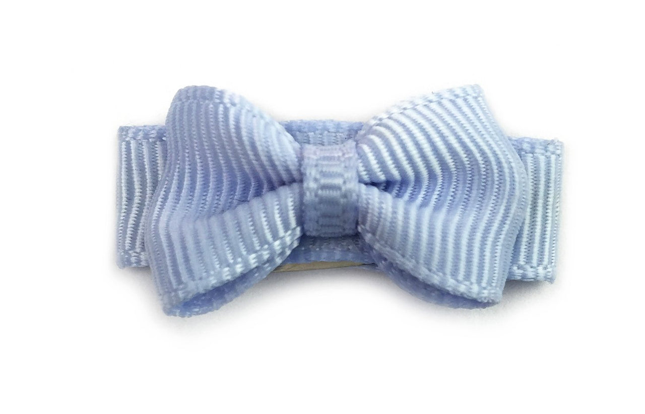 Grosgrain Tuxedo Bow Snap Clip - Single Hair Bow - Blue Bell Baby Wisp