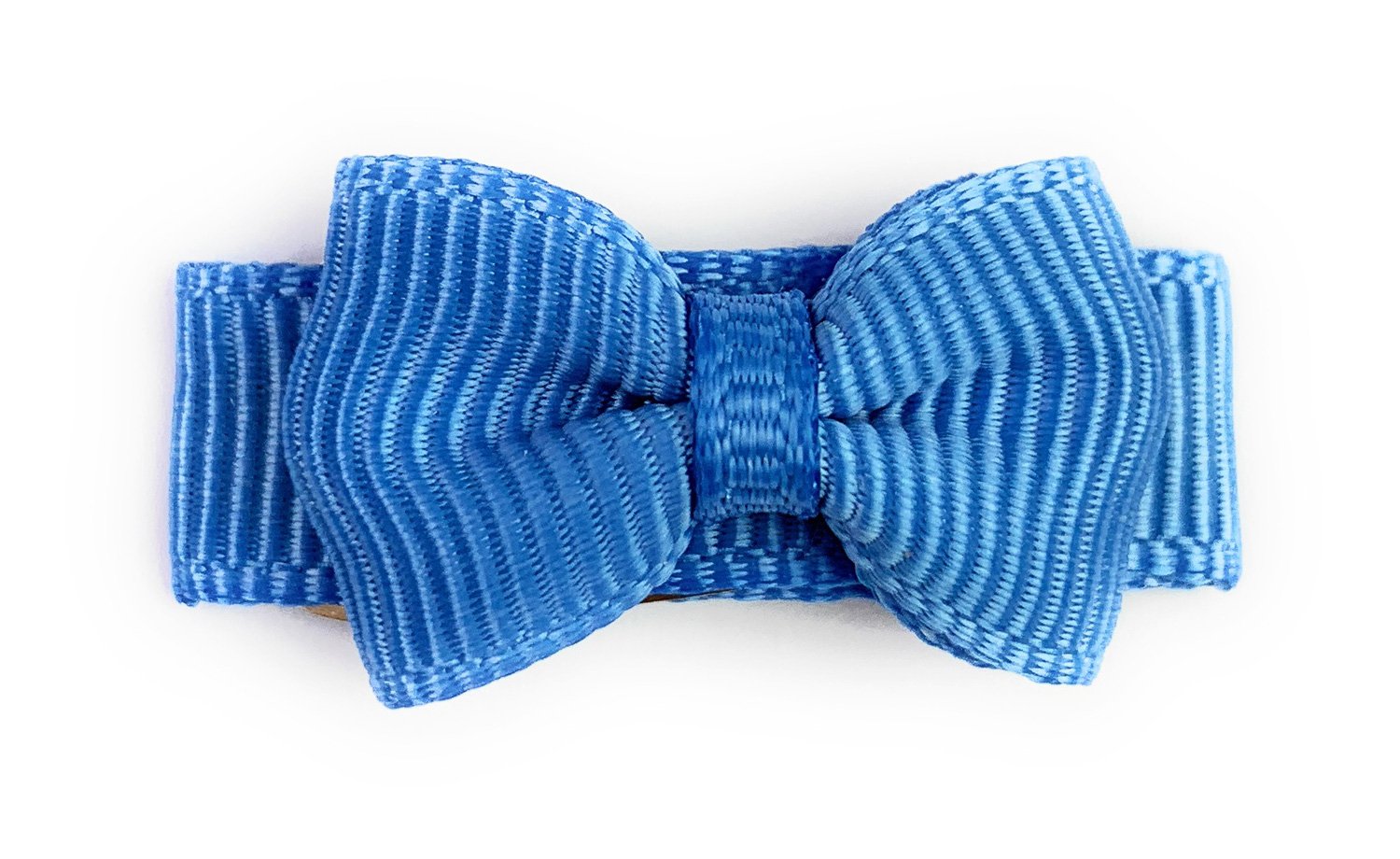Grosgrain Tuxedo Bow Snap Clip - Single Hair Bow - Coastal Blue Baby Wisp