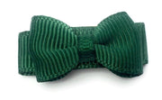 Grosgrain Tuxedo Bow Snap Clip - Single Hair Bow - Forest Green Baby Wisp