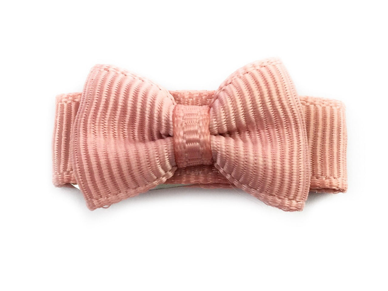 Grosgrain Tuxedo Bow Snap Clip - Single Hair Bow - Rose Taupe Baby Wisp