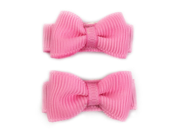 Grosgrain Tuxedo Ribbon Bow - 2 Snap Clips Baby Wisp