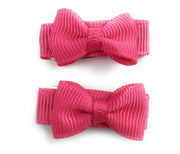Grosgrain Tuxedo Ribbon Bow - 2 Snap Clips Baby Wisp