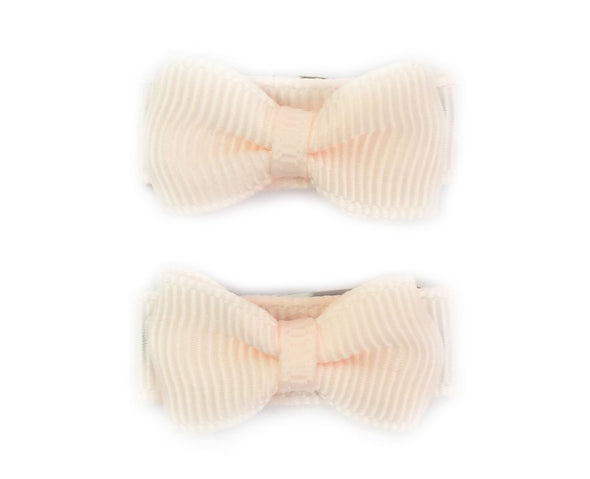 Grosgrain Tuxedo Ribbon Bow - 2 Snap Clips Baby Wisp