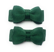 Grosgrain Tuxedo Ribbon Bow - 2 Snap Clips Baby Wisp