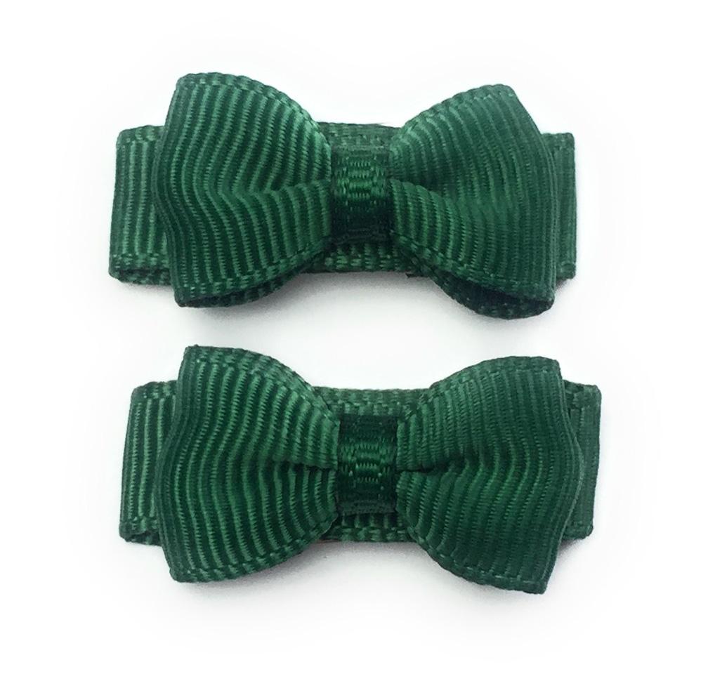 Grosgrain Tuxedo Ribbon Bow - 2 Snap Clips Baby Wisp