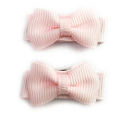 Grosgrain Tuxedo Ribbon Bow - 2 Snap Clips Baby Wisp