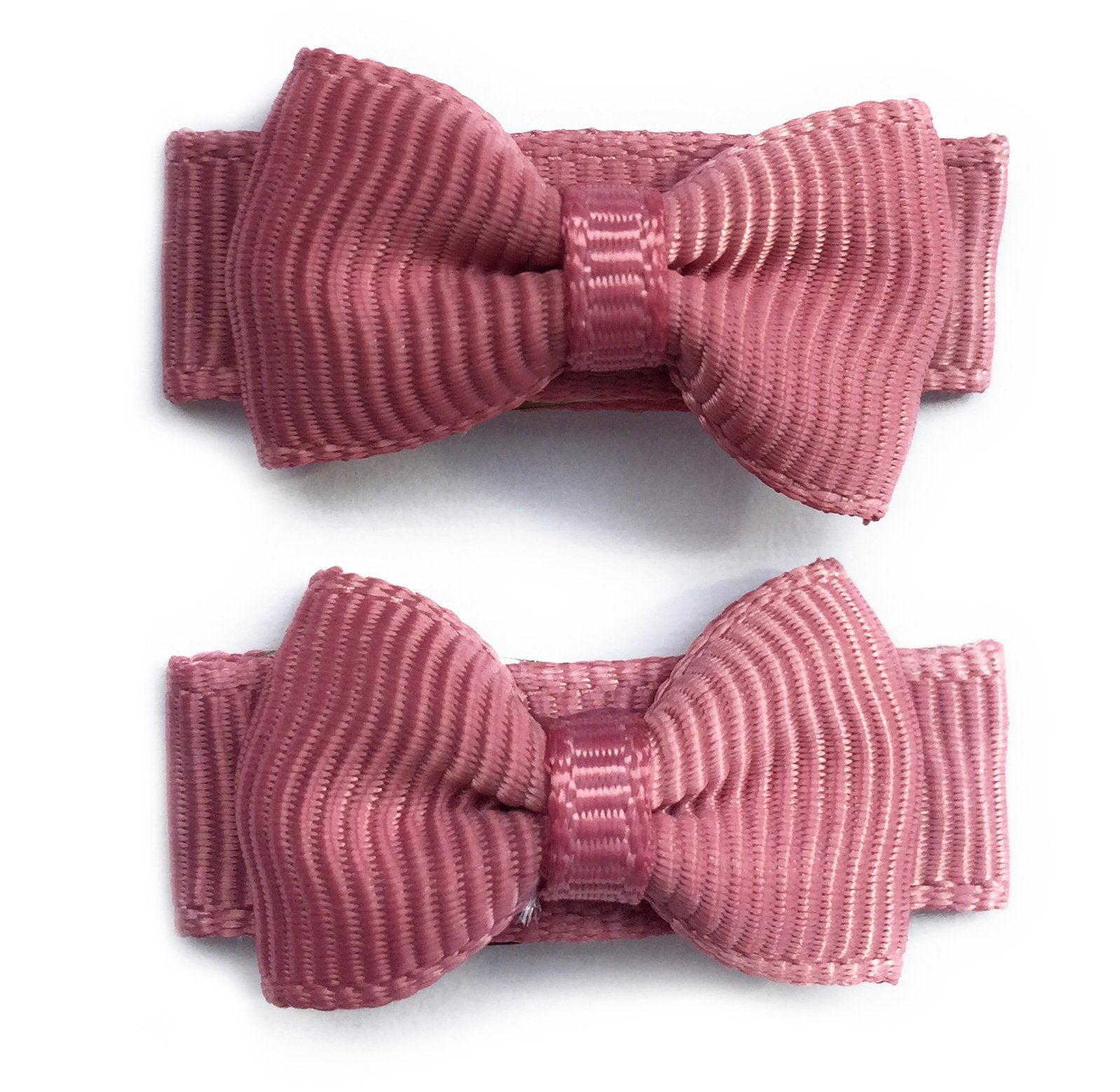 Grosgrain Tuxedo Ribbon Bow - 2 Snap Clips Baby Wisp