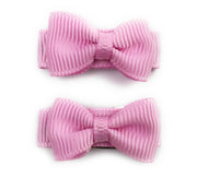 Grosgrain Tuxedo Ribbon Bow - 2 Snap Clips Baby Wisp