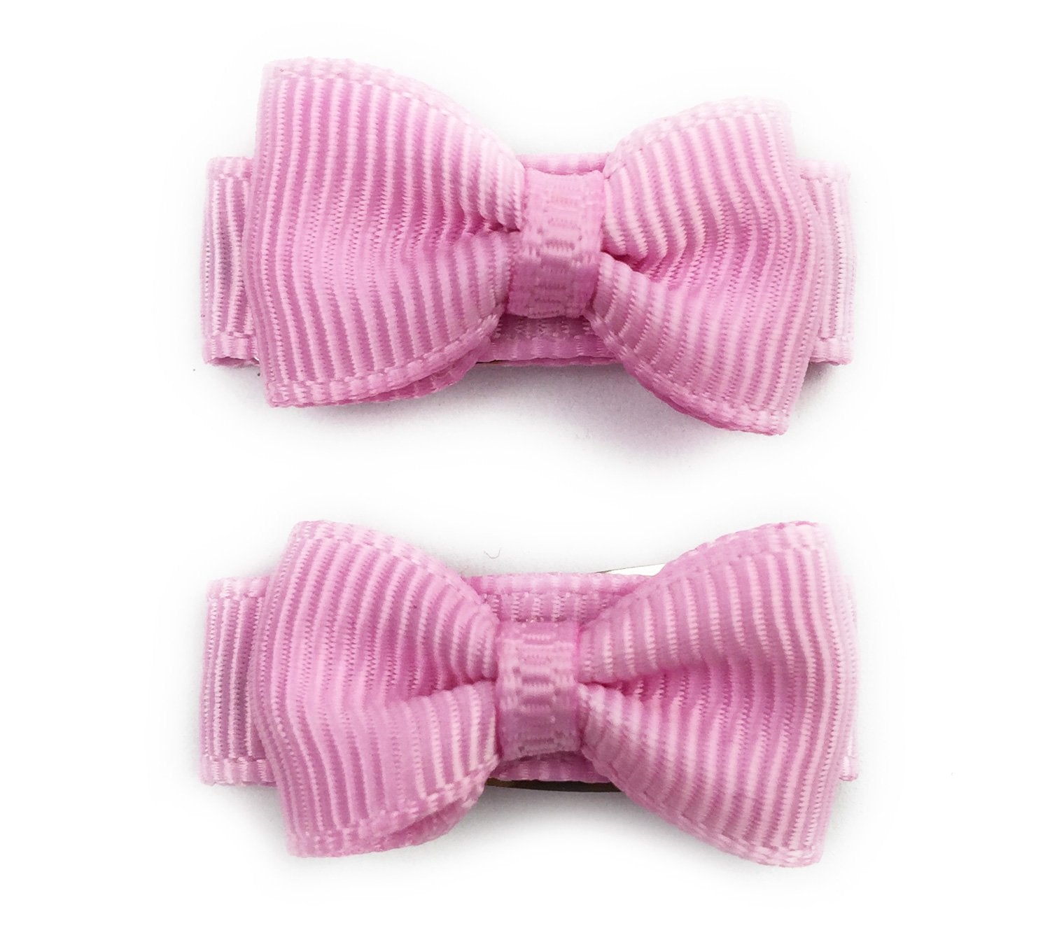 Grosgrain Tuxedo Ribbon Bow - 2 Snap Clips Baby Wisp