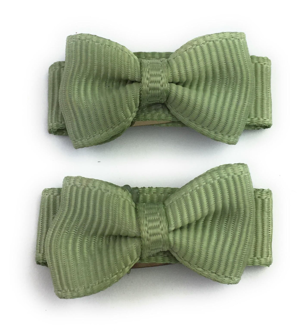 Grosgrain Tuxedo Ribbon Bow - 2 Snap Clips Baby Wisp