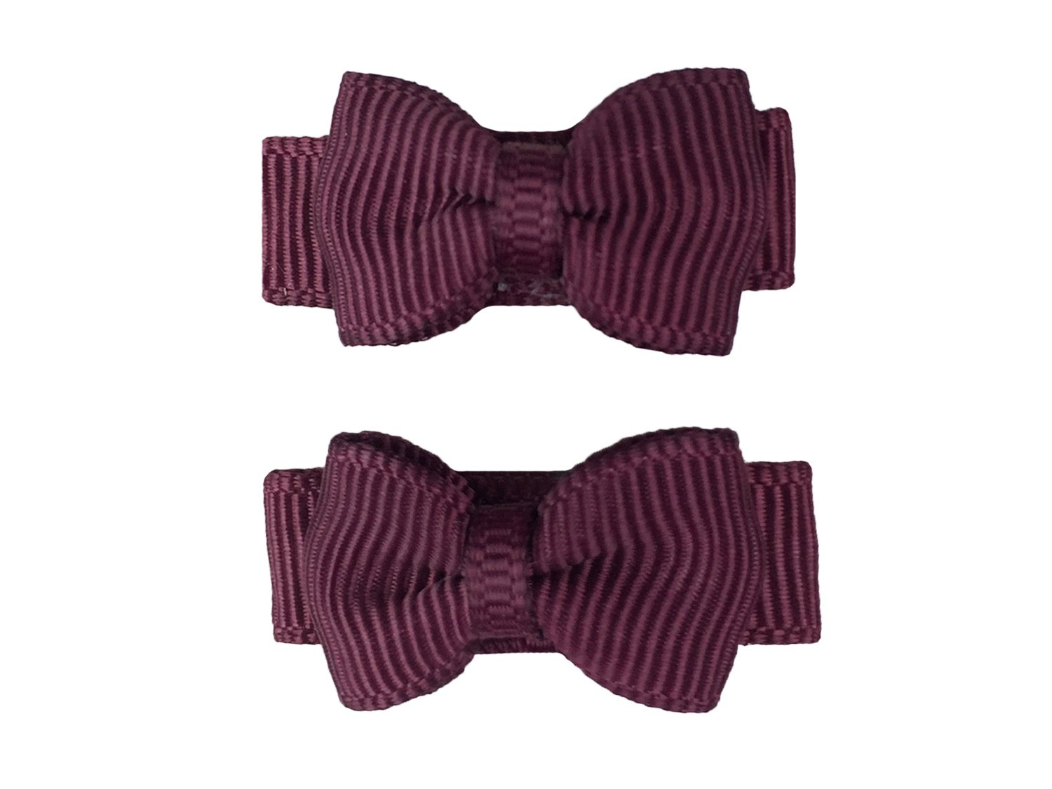 Grosgrain Tuxedo Ribbon Bow - 2 Snap Clips Baby Wisp