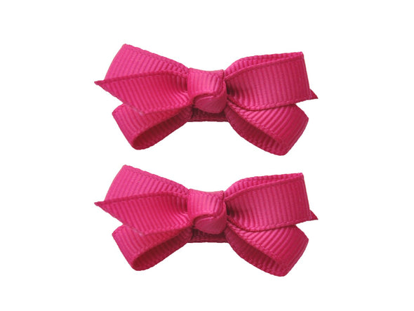 Small Snap Chelsea Boutique Bow - 2 pack - Fuchsia Baby Wisp