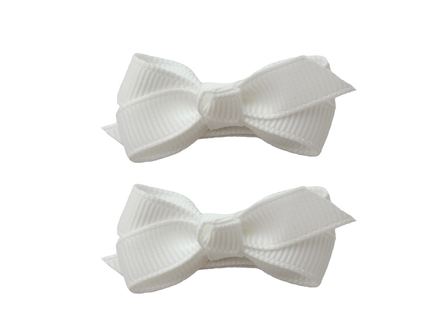 Small Snap Chelsea Boutique Bow - 2 pack -White Baby Wisp