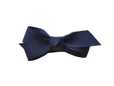 Small Snap Chelsea Boutique Bow - Single Hair Bow - Navy Baby Wisp