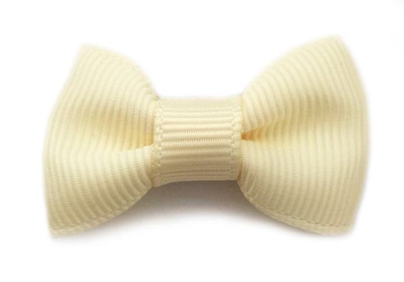 Small Snap Charlotte Bow - Single Hair Bow - Ivory Baby Wisp