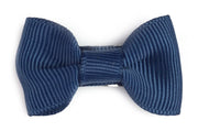 Small Snap Charlotte Bow - Single Hair Bow - Deep Antique Blue Baby Wisp