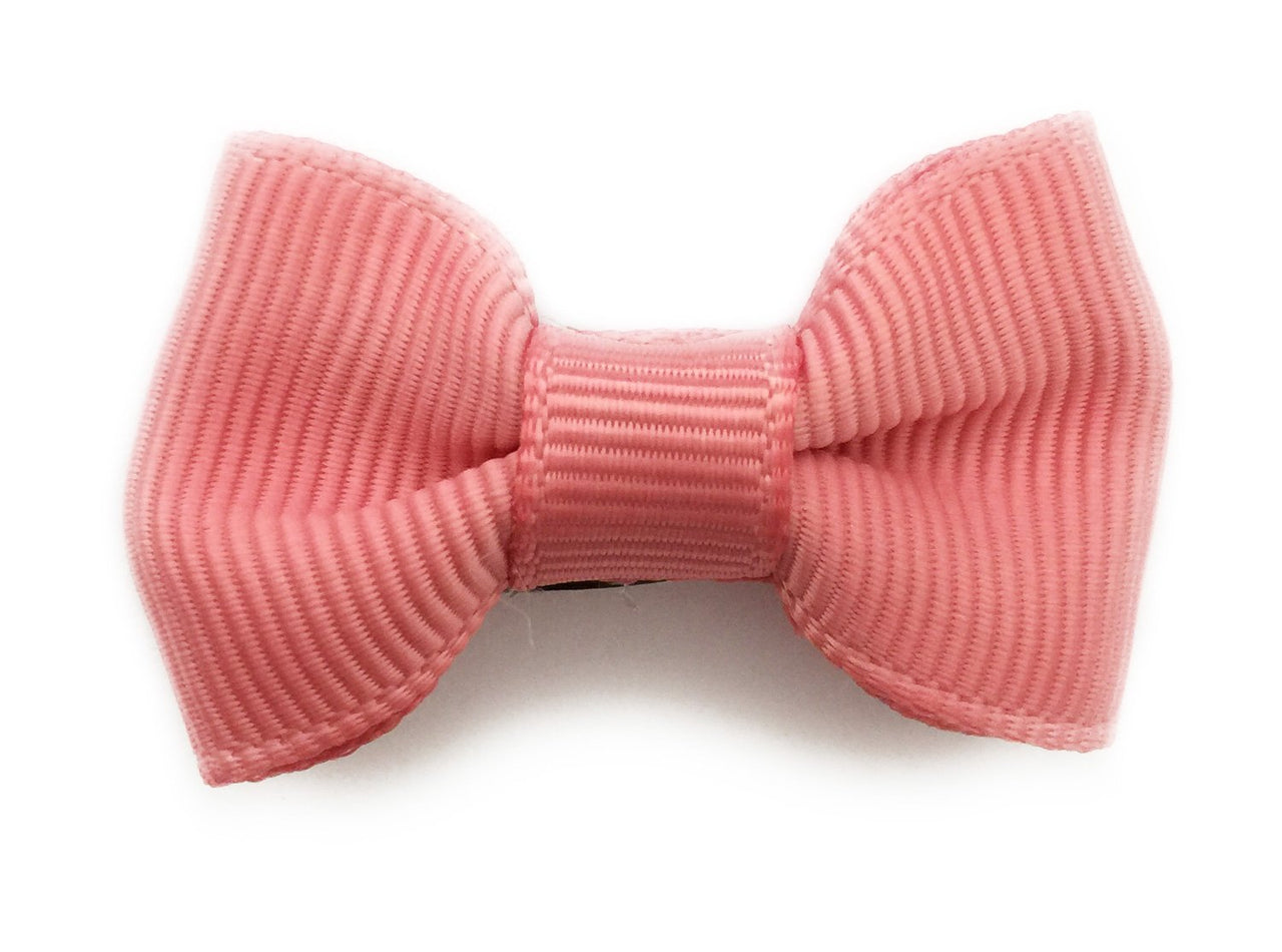 Small Snap Charlotte Bow - Single Hair Bow - Dusty Rose Baby Wisp