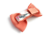 Small Snap Charlotte Bow - Single Hair Bow - Light Coral Baby Wisp