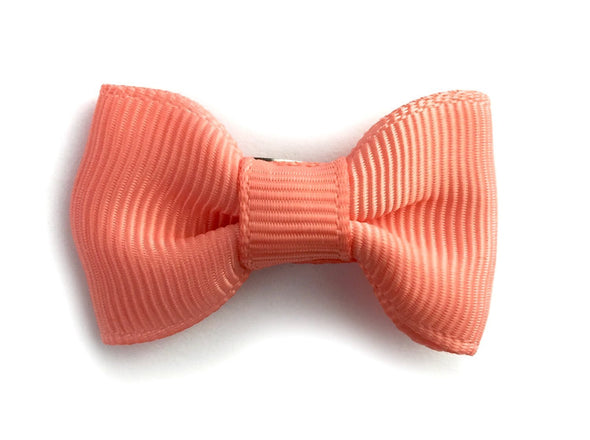 Small Snap Charlotte Bow - Single Hair Bow - Light Coral Baby Wisp