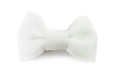 Small Snap Charlotte Bow - Single Hair Bow - White Baby Wisp