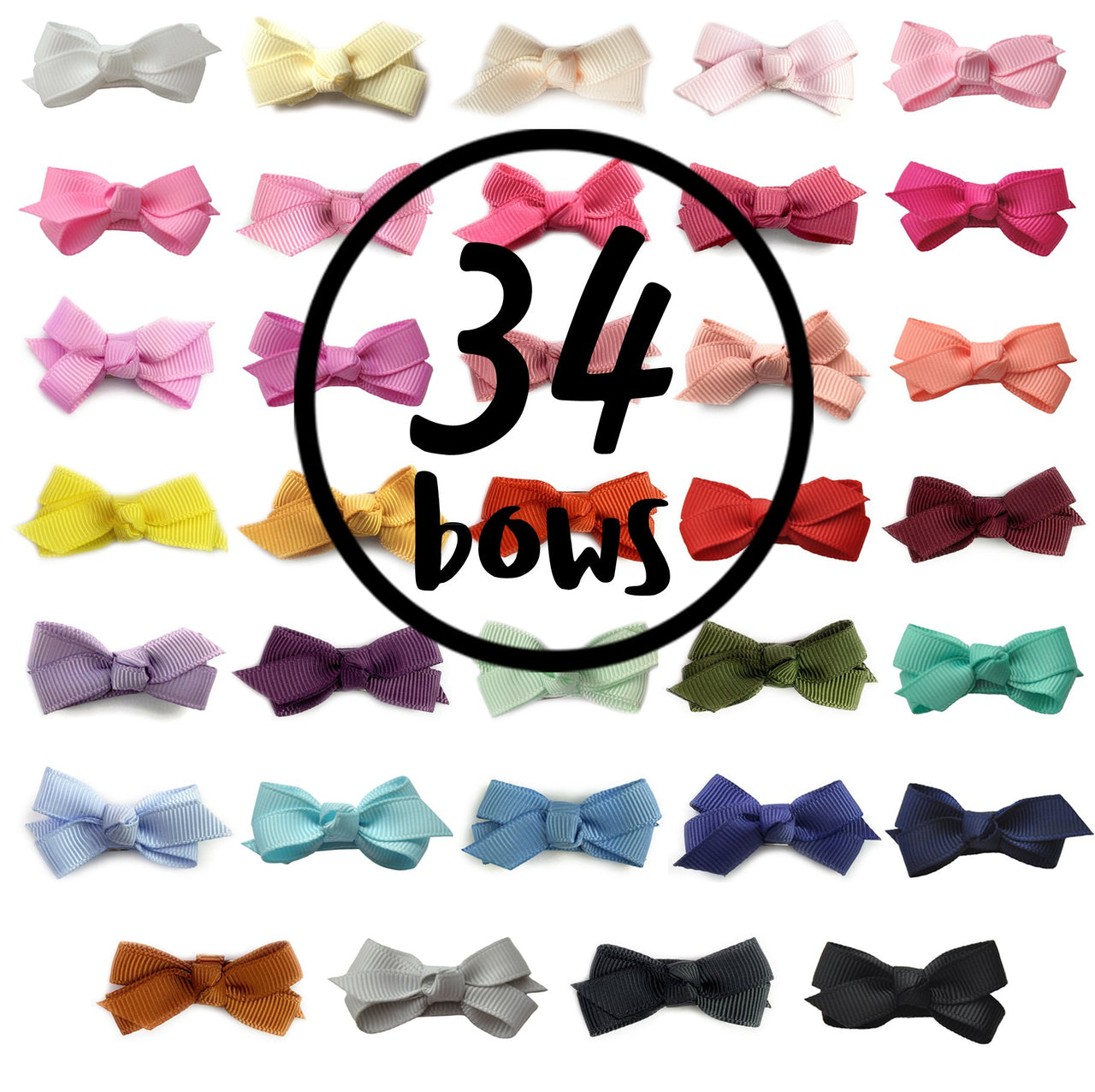 34 Small Bows Chelsea Boutique Hair Bows Collection - Gift Set Baby Wisp