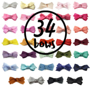 34 Small Bows Chelsea Boutique Hair Bows Collection - Gift Set Baby Wisp