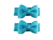 Grosgrain Tuxedo Ribbon Bow - 2 Snap Clips Baby Wisp