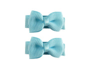 Grosgrain Tuxedo Ribbon Bow - 2 Snap Clips Baby Wisp